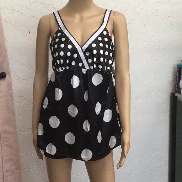 Kaelyn-Max Black and White Polka Dot Blouse M - Picture 1 of 6